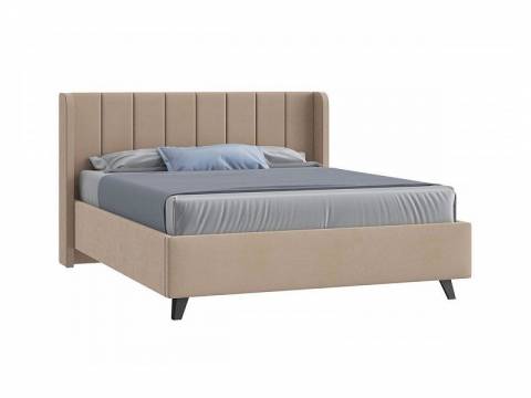 Кровать Виола с ПМ 1600х2000 мм микровелюр бежевый