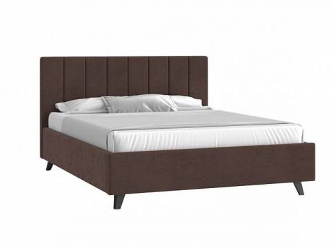 Кровать Оливия с ПМ 1800х2000 мм микровелюр шоколад