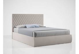 Кровать Стелла с ПМ 1600х2000 мм микровелюр бежевый