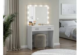 Стол туалетный Ронда СТ-01 с подсветкой белое дерево