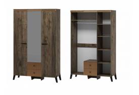 Шкаф трехдверный с ножками Ольга 3 дуб коми