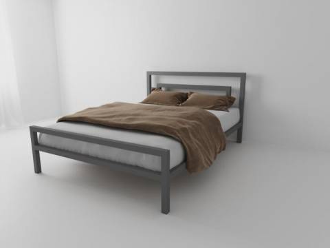 Кровать металлическая Куба 1800 серая