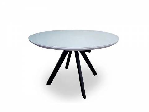 Стол Бахус раздвижной 1200 мм стекло белое/муар черный