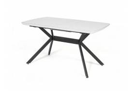 Стол раздвижной Олимп 1400 мм стекло белое/черный муар