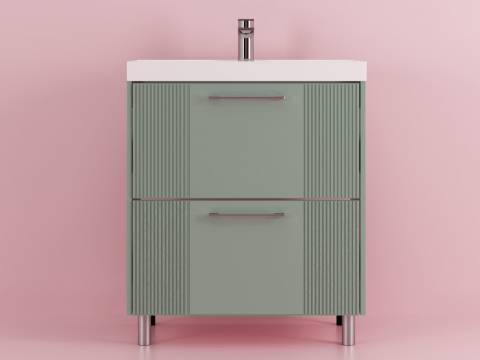 Тумба Альба 80 напольная 2 ящика Комфорт 80 мята