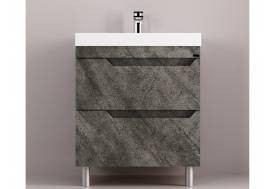 Тумба Леон 70 напольная 2 ящика раковина Слим 70 оникс