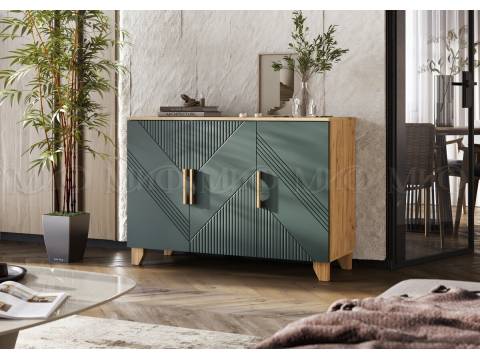 Комод (1200) Ирис Браш Мени Грин, Дуб Крафт