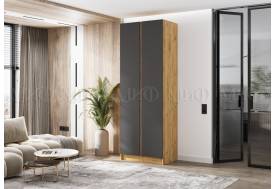Шкаф двухстворчатый Келвин (800) Графит, Дуб Крафт-вставка дуб крафт