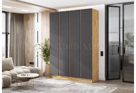 Шкаф четырехстворчатый Келвин (1600) Графит, Дуб Крафт-вставка дуб крафт