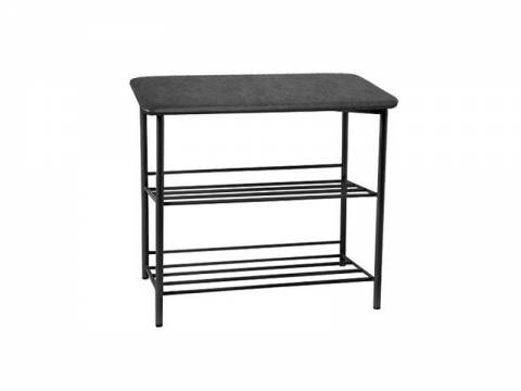 Банкетка малая (обувница) кожзам асфальт, ножки черные