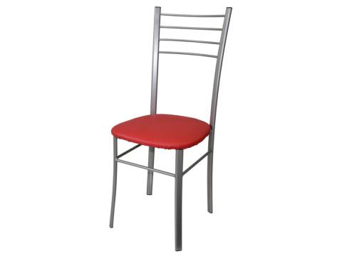 Стул Лайт ДХ-5 на серебряном каркасе обивка красный