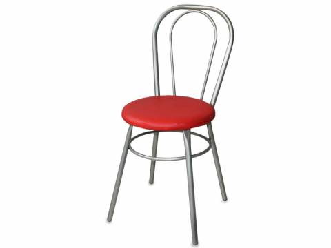 Стул №1 ДХ-8 без мягкой спинки обивка красный