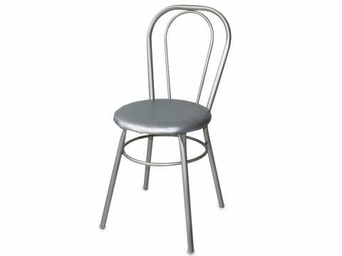 Стул №1 ДХ-8 без мягкой спинки обивка серебро