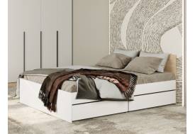 Кровать Монблан с ящиками 140х200 см Белый Шагрень