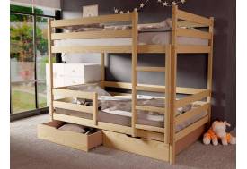 Двухъярусная кровать без крыши без покраски 80х160 см с ящиками
