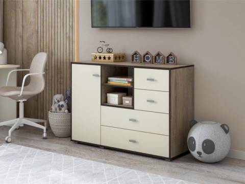 Комод 1200 км1 АБ Дуб эндгрейн/алебастр