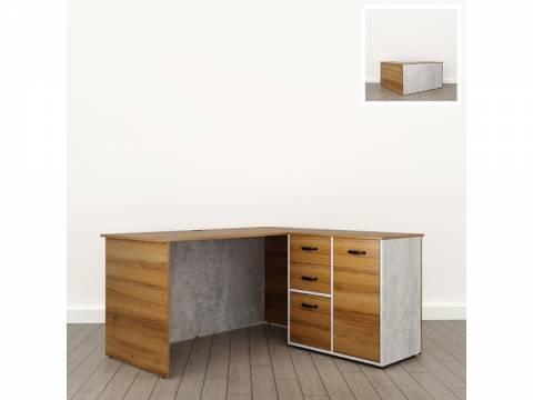 Стол угловой с тумбой (С-31) Soft комбинированный
