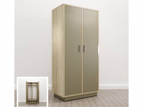 Шкаф глубокий для одежды (Е-15) Eclectic eco Дуб рокпайл-Мокко