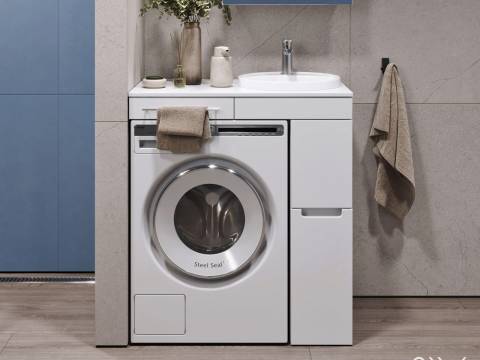 Тумба с раковиной Cosmetic 85 белая правая