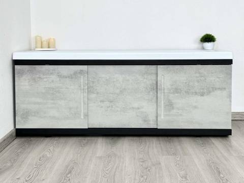 Экран под ванну МДФ Alt Black 1800 мм серый бетон