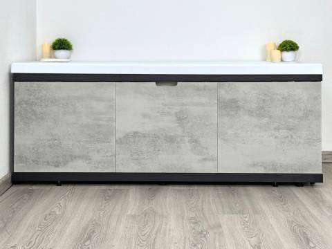 Экран под ванну МДФ Rita Black 1700 мм серый бетон