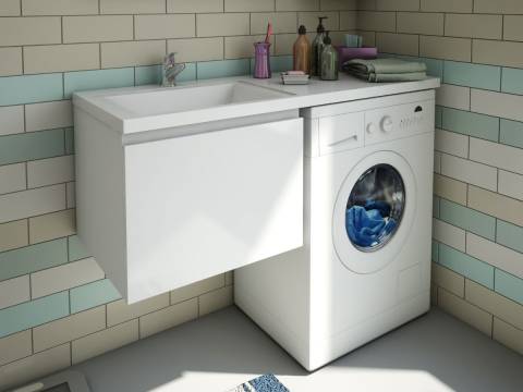 Тумба с раковиной Dallas Luxe 1150 навесная 1 ящик левая