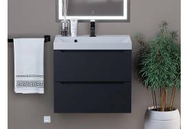 Тумба с раковиной Uperwood Tanos матовая черная 60 см