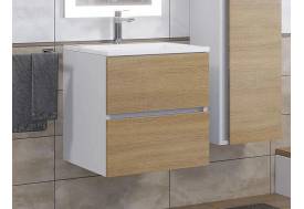 Тумба с раковиной Uperwood Barsa 50 см раковина белая-тумба белая/дуб сонома