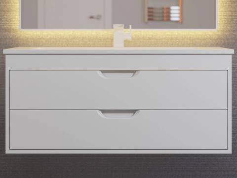 Тумба с раковиной Uperwood Modul матовая белая 100 см