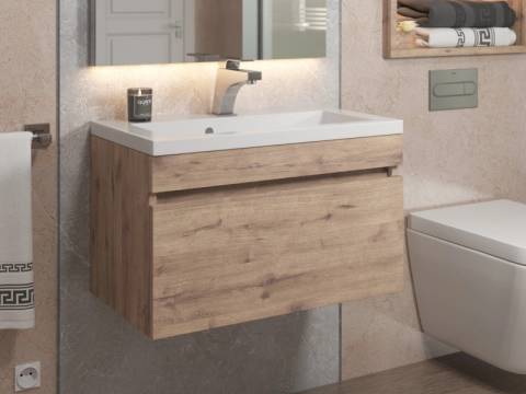 Тумба с раковиной Uperwood Eva Крафт Табачный 60 см