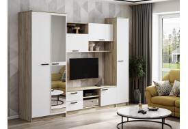 Стенка Марта-12 Дуб Крафт серый/Белый