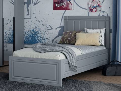 Кровать Вита 900 тёмно серый лофт с настилом