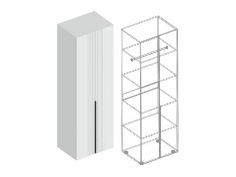 Шкаф Вита 2-створки с полками белый лофт