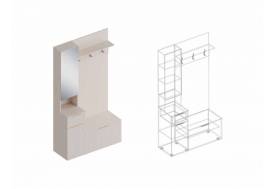 Прихожая Тефия с зеркалом левая