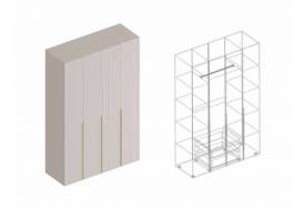 Шкаф Тефия 4-створки для одежды 1400