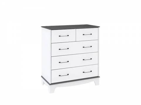 Комод Валенсия графит серый/белый снег
