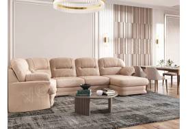 Диван угловой большой П-образный Квин 6 Ultra Caramel