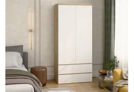 Шкаф 2-хстворчатый с 2-мя ящиками Прайм Сонома/Белый