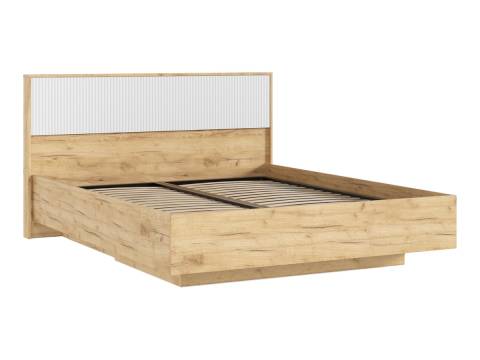 Кровать парящая 1600 Марвэл  (ортопед металл) Браш Вайт, Дуб Крафт