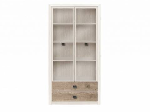 Шкаф-витрина REG2W2S Коен Ясень Снежный