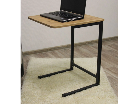 Приставной столик Стеллс-2 Дуб крафт золотой / черный матовый