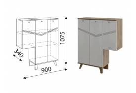 Тумба трехдверная левая Лимба М07