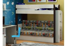 Кровать двухъярусная Карамель 75 венге-музыка